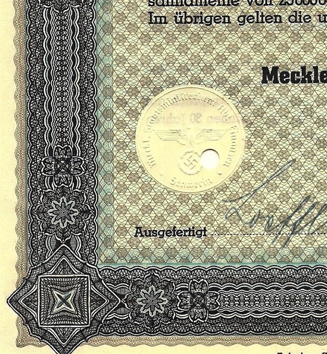 German 500 RM swastika 1942 Mecklenburg bond WWII-img-1