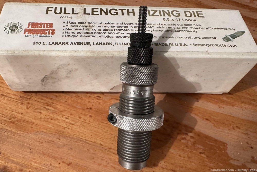 Forster 6.5 x 47 Lapua Full Length Sizing Die & LE Wilson Case Guage -img-0