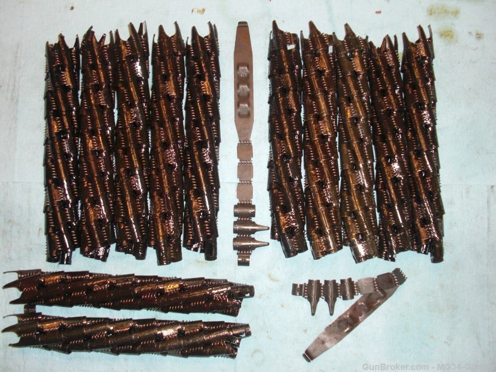 German WWII MG42 MG34 - 12 Ammo Belts & 2 Starter Tabs (600 rounds) - MINT-img-0