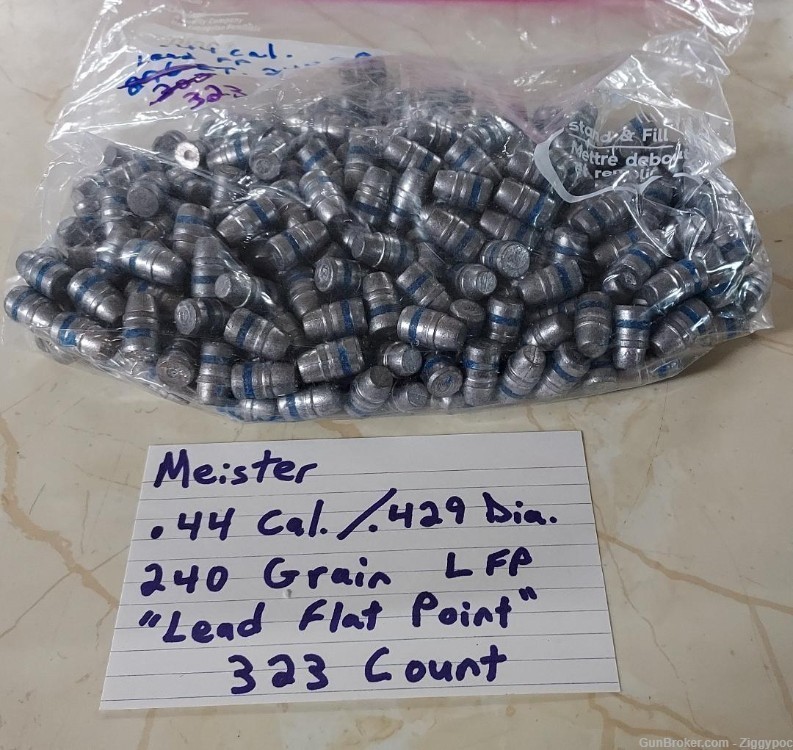  Meister Lead Alloy Cast Bullets-.44 Cal/.429 Dia. 240 Gr. LFP-323 Bullets-img-4