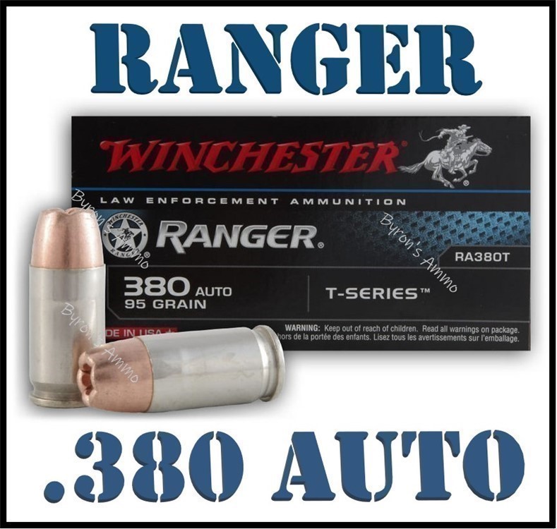 500rds Winchester Ranger™ LE Talon RA380T .380 ACP 95grn JHP T Series-img-0