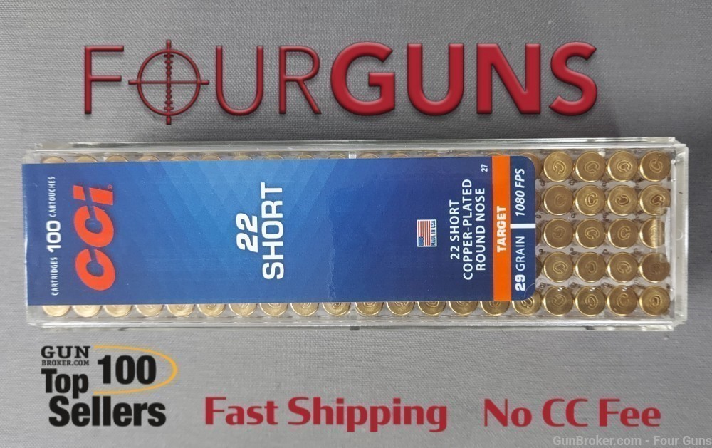 CCI Target 22 Short 29GR Copper Plated Round Nose 100 count  0027-img-0