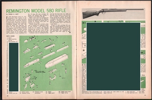 1970 REMINGTON 580 Parts List Assembly Article-img-0