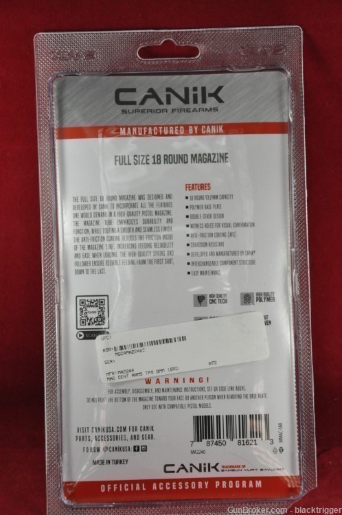 Canik MA2240 OEM Black Detachable 18rd 9mm for Caink TP9 and METE Serices-img-3