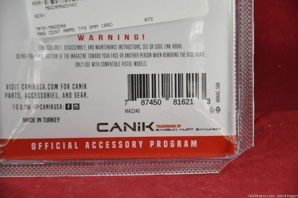 Canik MA2240 OEM Black Detachable 18rd 9mm for Caink TP9 and METE Serices-img-4