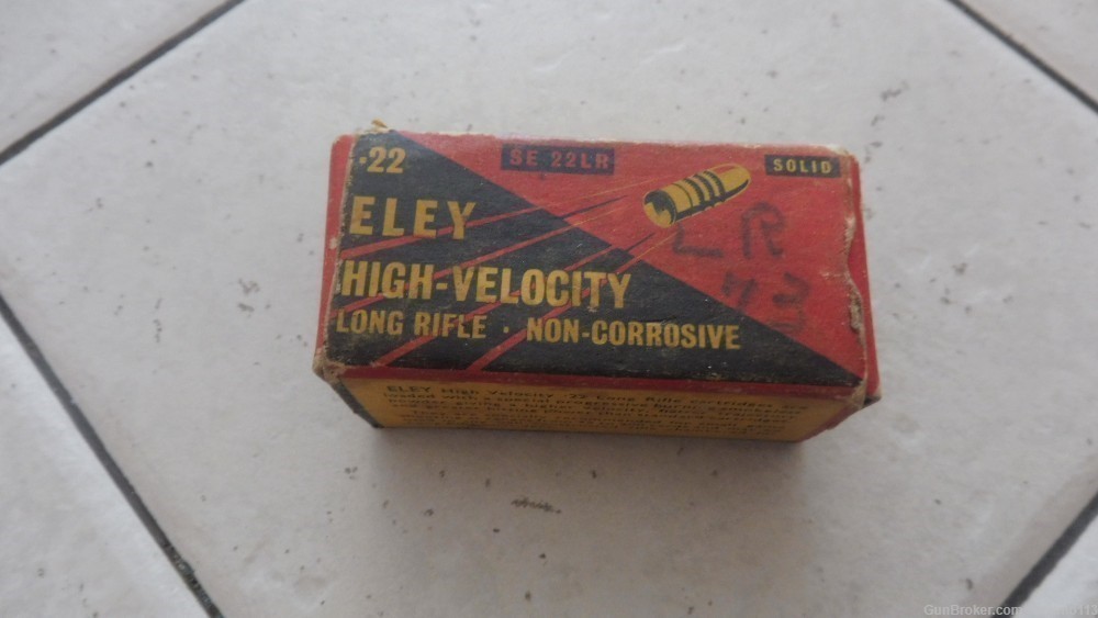 VINTAGE ELEY .22 Long Rifle Partial Box 42 Rounds Rabbit & Deer box-img-0