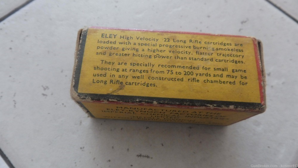 VINTAGE ELEY .22 Long Rifle Partial Box 42 Rounds Rabbit & Deer box-img-1