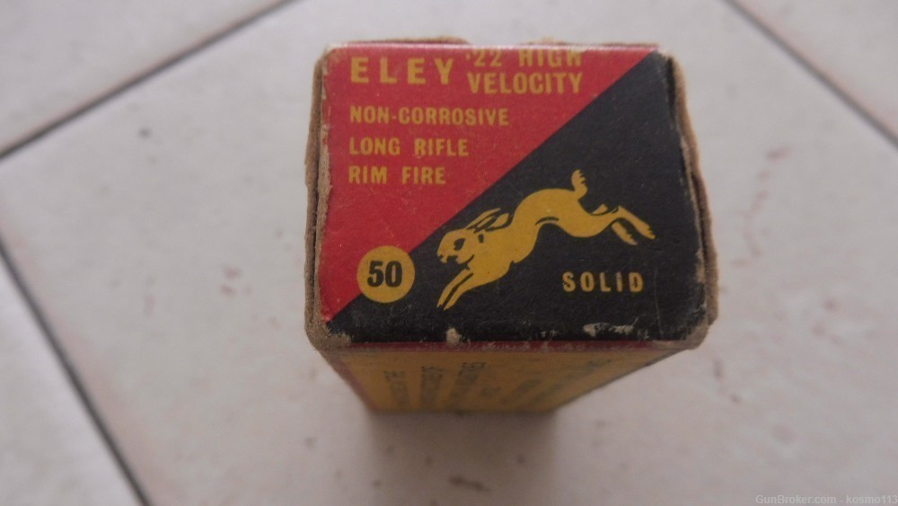 VINTAGE ELEY .22 Long Rifle Partial Box 42 Rounds Rabbit & Deer box-img-5