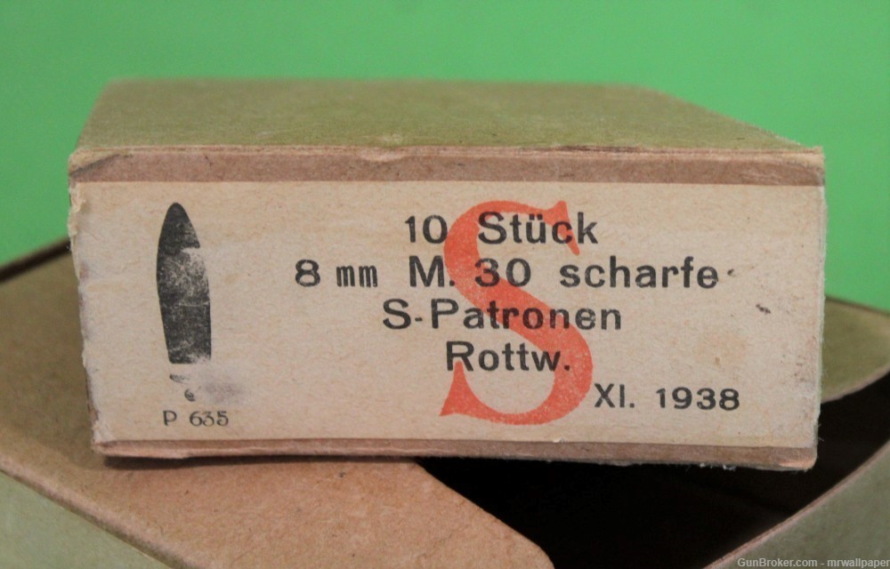  Rare World War 2 German Army Ammo Box w/ 2 Magazines 8mm Dated 1938-img-5