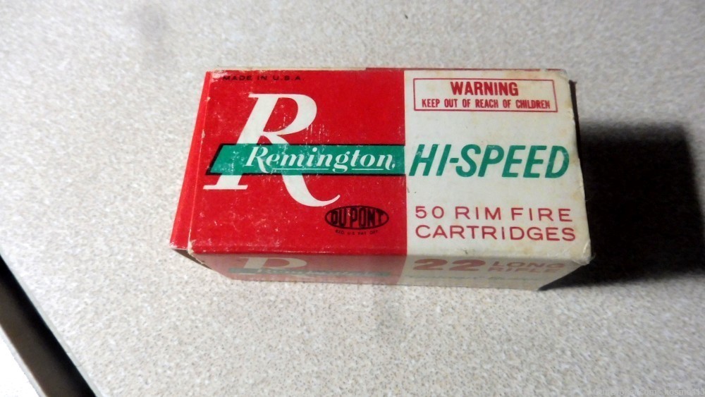 Vintage Full Box .22 LR Remington DuPont Hi-Speed Copper Clad Solid Point-img-0