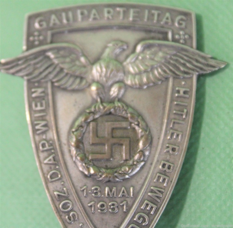 German WWII 1931 Silver AH– Bewegung Parteitag Badge 2J-img-1