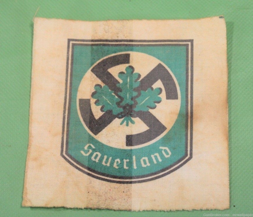German WWII SAUERLAND Cloth Shoulder Patch 2A-img-0