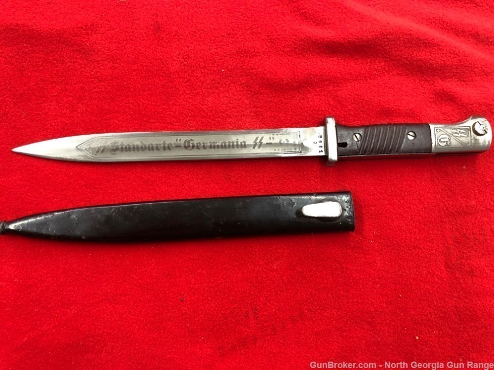 WWII,   German Bayonet, with later engraved blade-img-0