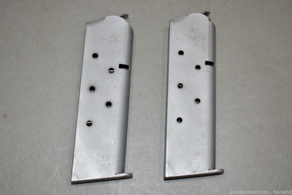 2 Colt Metalform 7 Rd 45 ACP Pistol Magazines Matte Stainless READ-img-1