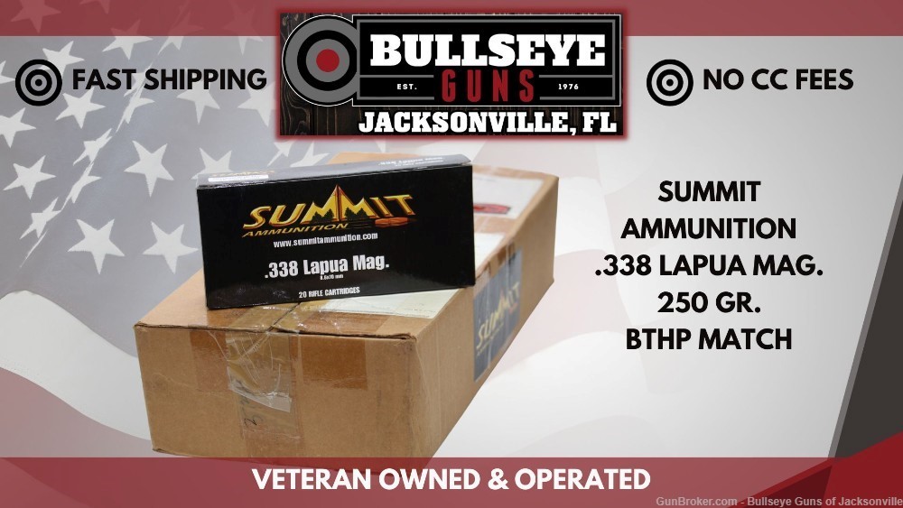 Summit 338 Lapua 250Gr Boat tail Hollow Point-img-0