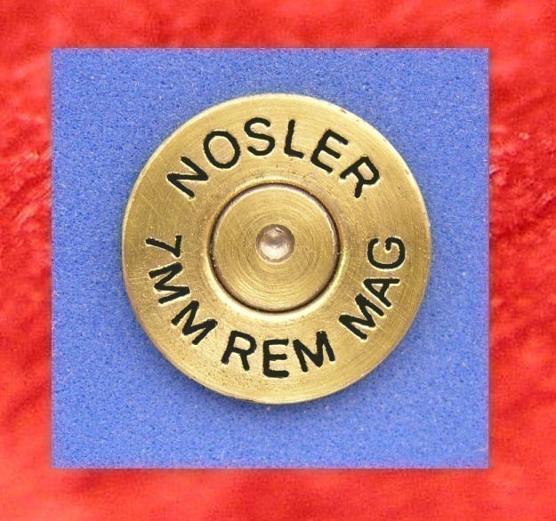 Nosler 7 MM REM MAG Brass Cartridge Hat Pin  Tie Tac  Ammo Bullet-img-0