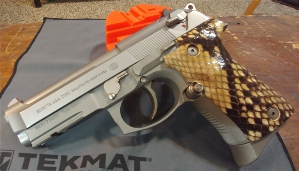 Genuine Python Skin Grips for Beretta 92 9mm pistol GRIPS ONLY-img-4