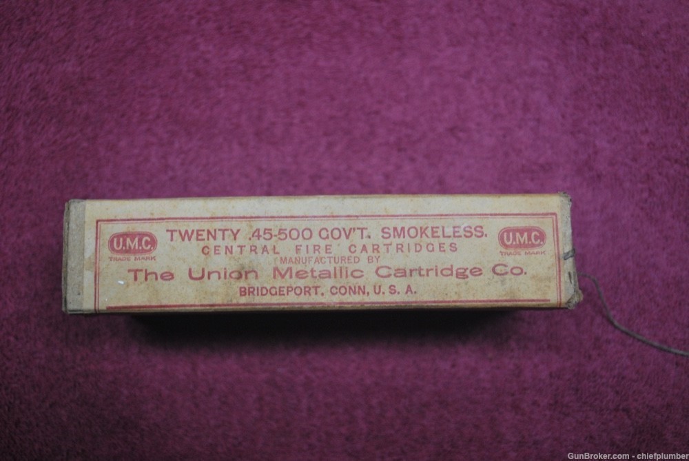 Vintage .45-500 UMC ammunition, AKA .45-70-500  FACTORY SEALED BOX-img-1