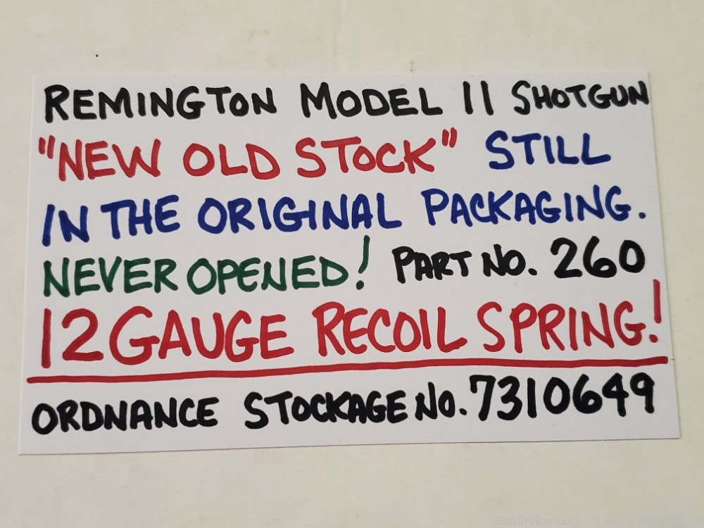 Remington Model 11 12 Gauge RECOIL SPRING NEW OLD STOCK RIOT POLICE 8 31 81-img-1