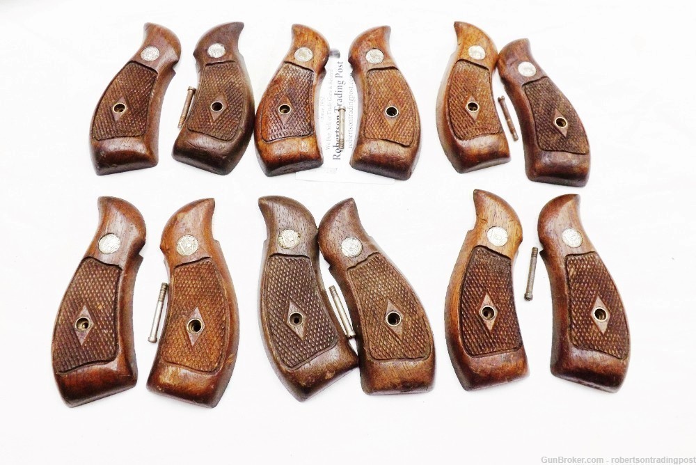 Smith & Wesson Factory Grips Service Magna K L Round Walnut 1962 21993 VG -img-7