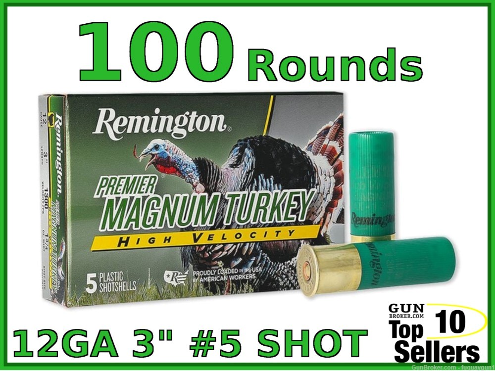 Remington Premier Magnum Turkey 12 Gauge #5 Copper Plated Shot 12 GA Ammo-img-0