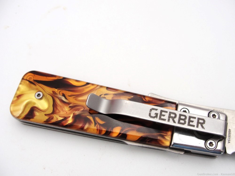 Gerber 4660519A Jukebox tortise shell 6 625" OA knife-img-3