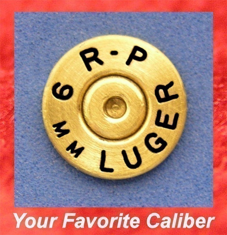 Remington R-P 9 MM LUGER Brass Cartridge Hat Pin  Tie Tac  Ammo Bullet-img-0