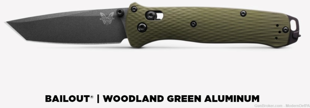 Benchmade Bailout Woodland Green Aluminum Tanto NEW in TELFORD PA-img-3