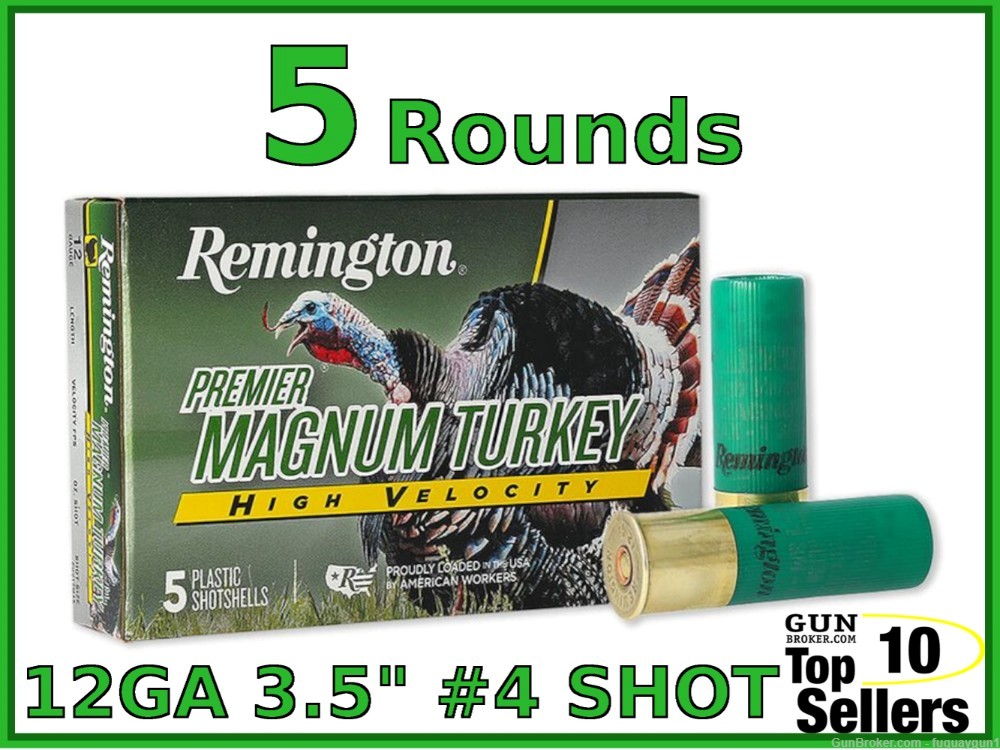 Remington Premier Magnum Turkey 3.5" 12 Gauge Copper Plated #4 Shot-img-0