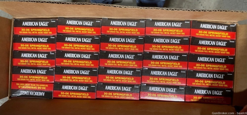 FEDERAL American Eagle 30-06 500 Round Case Brass 150 Grain FMJ Boat-Tail-img-6