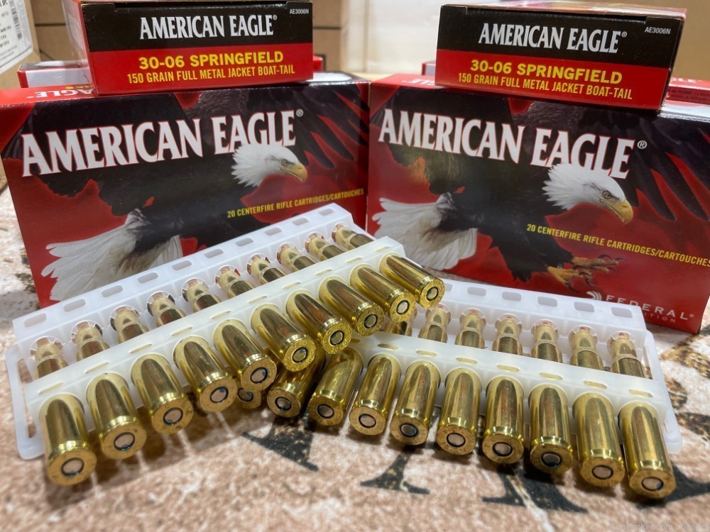 FEDERAL American Eagle 30-06 500 Round Case Brass 150 Grain FMJ Boat-Tail-img-4