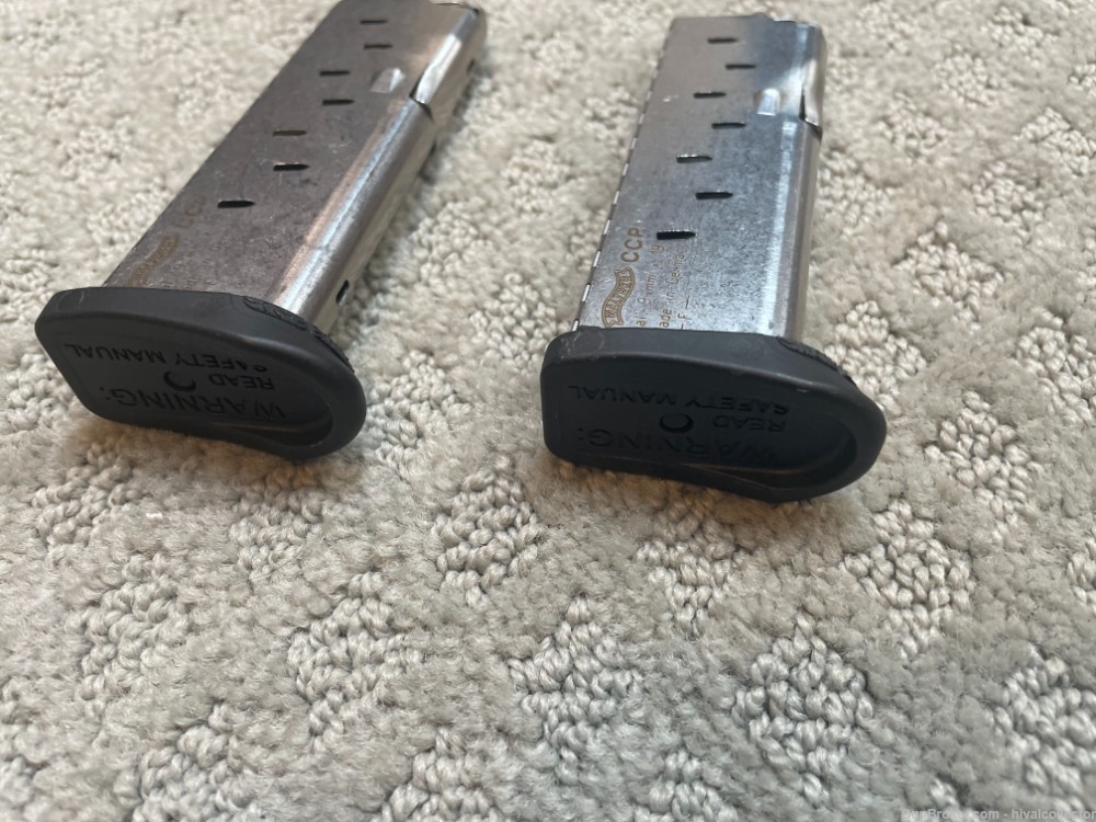 Two Lightly Used Walther CCP 9mm 8 Round Magazines-img-2