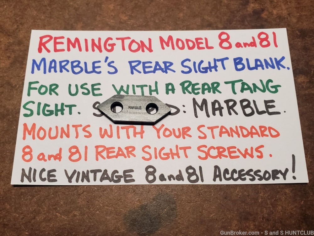 REMINGTON Model 8 and 81 Woodsmaster Marble's Rear Sight Blank MARBLE NICE!-img-8