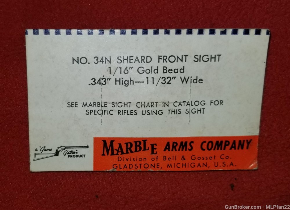 Marbles Sheard front sight no 34N new on pack -img-1