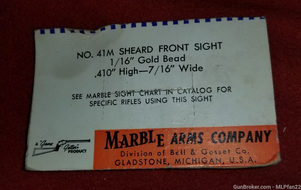 Marbles no 41M sheard front sight new in pack -img-1