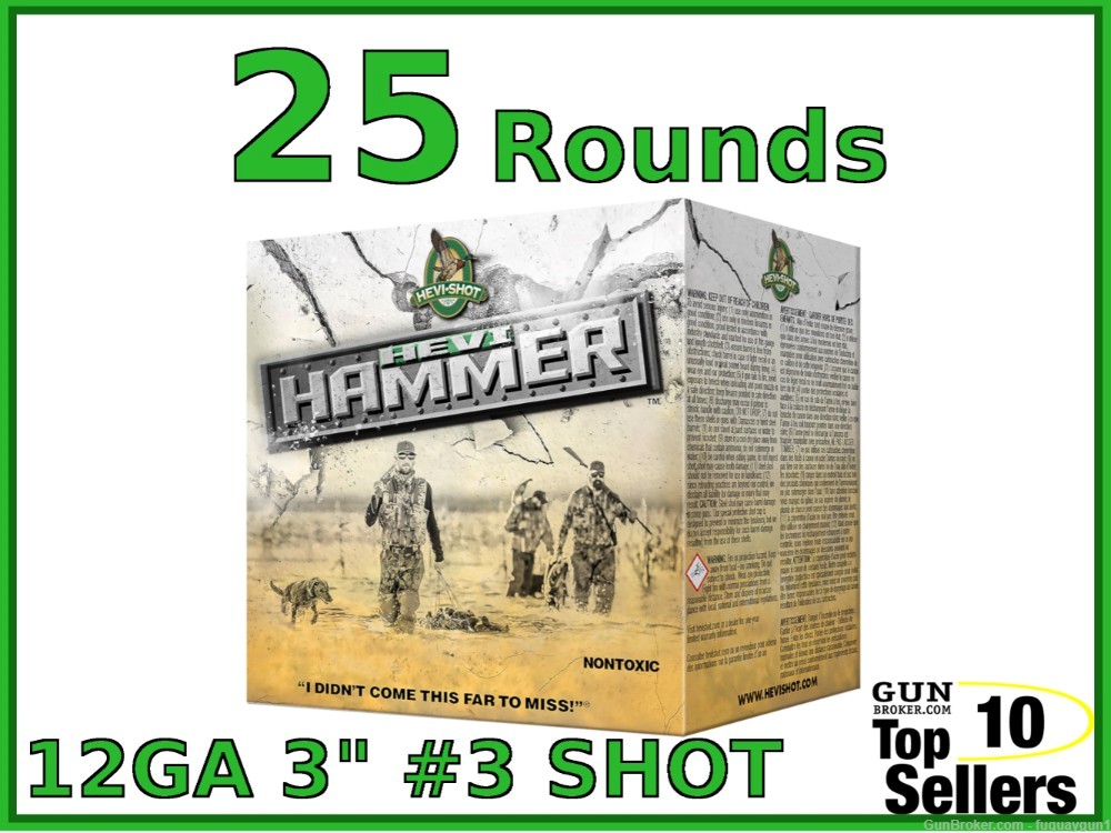 Hevi-Shot Hevi Hammer 3" 12 Gauge Steel/Bismuth #3 Shot 12 GA Ammo-img-0