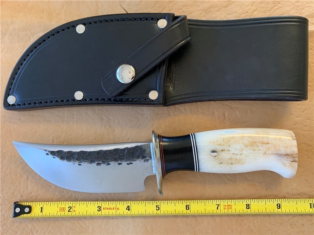 J. Behring Custom Hunting Knife, New With Sheath-img-1