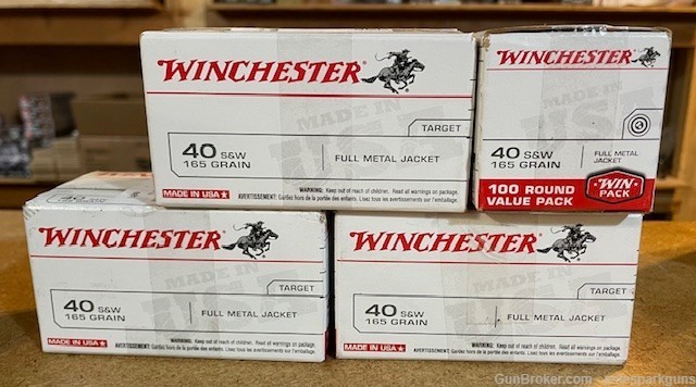 Winchester 40 S&W 165 gr FMJ 400 Rounds-img-0