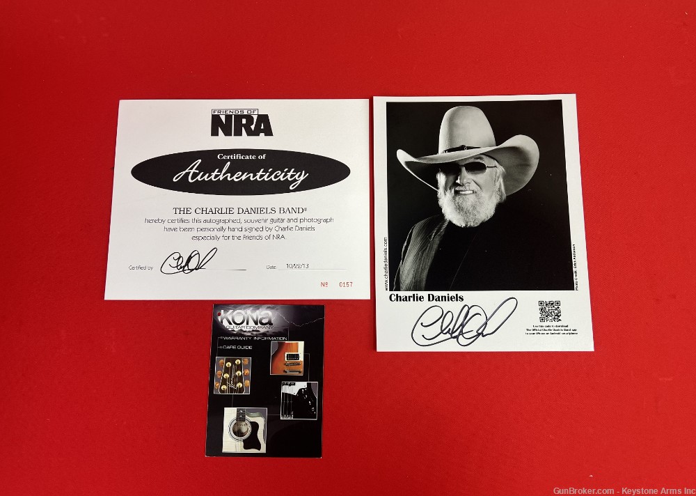 Friends of the NRA, Charlie Daniels Autographed Kona Guitar-img-8