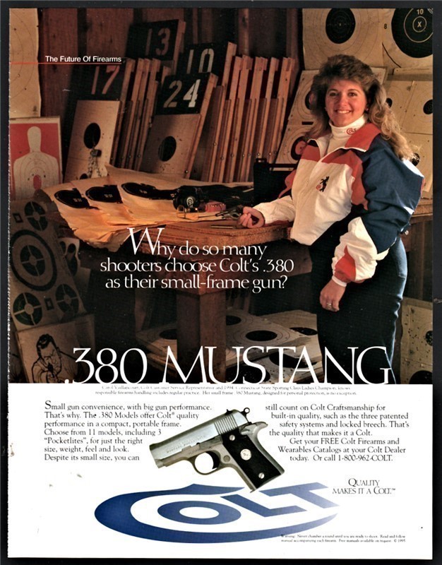 1996 COLT .380 Mustang Small-frame Pistol PRINT AD-img-0