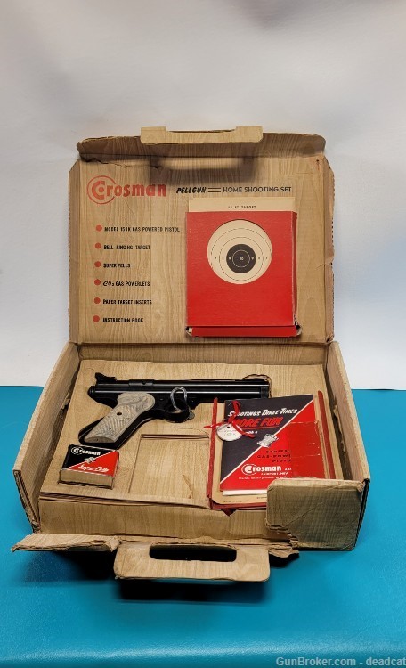 Crosman Model 150K .22 Co2 Air Pistol + Box Home Shooting Set & Provenance-img-0