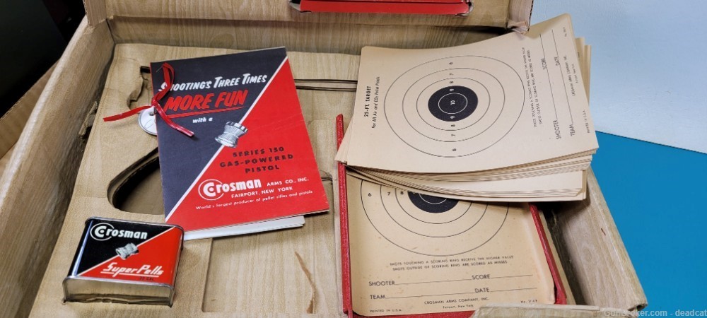 Crosman Model 150K .22 Co2 Air Pistol + Box Home Shooting Set & Provenance-img-6