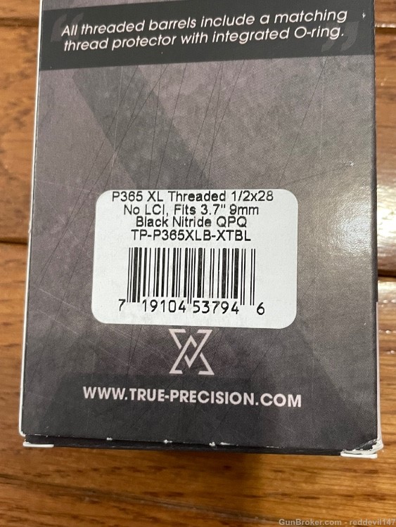 True Precision Sig Sauer P365XL Black Nitride Threaded Barrel 1/2 x 28 3.7”-img-2