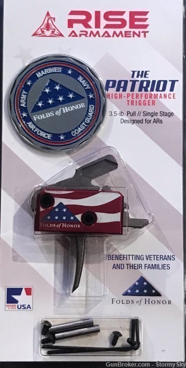 Rise Armament Folds of Honor AR Performance Drop-In Trigger 3.5lb with pins-img-1