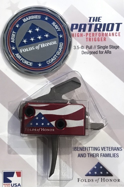 Rise Armament Folds of Honor AR Performance Drop-In Trigger 3.5lb with pins-img-0