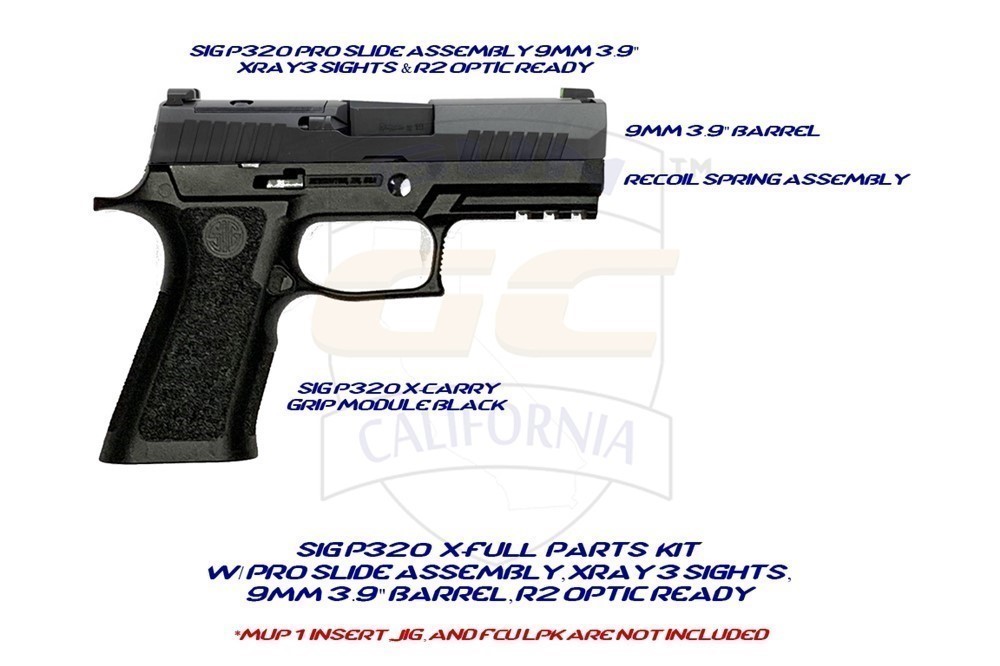Sig P320 Parts Kit w/ Pro Slide 3.9" 9mm Barrel and X-Carry Grip w/o FCU-img-0