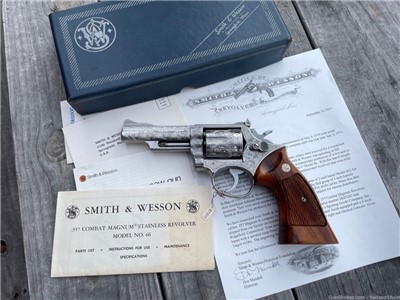 SMITH & WESSON 66 .357 MAG ENGRAVED MICHAEL DUBBER 1977