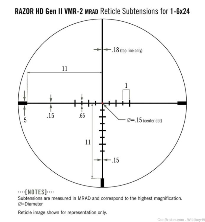 Vortex Razor Gen II HD-E 1-6x24mm VMR-2 MRAD Reticle RZR-16009-img-1