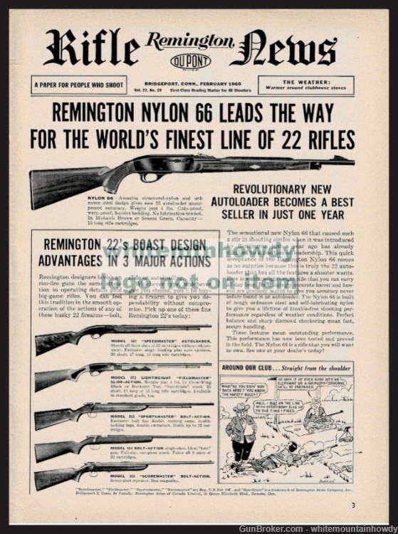 1960 REMINGTON New Nylon 66 .22 Rifle PRINT AD-img-0