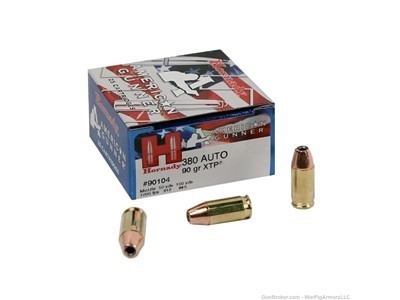 HORNADY AMERICAN GUNNER .380 ACP 90 GRAIN XTP HOLLOW POINT 25 RND BOX 90104